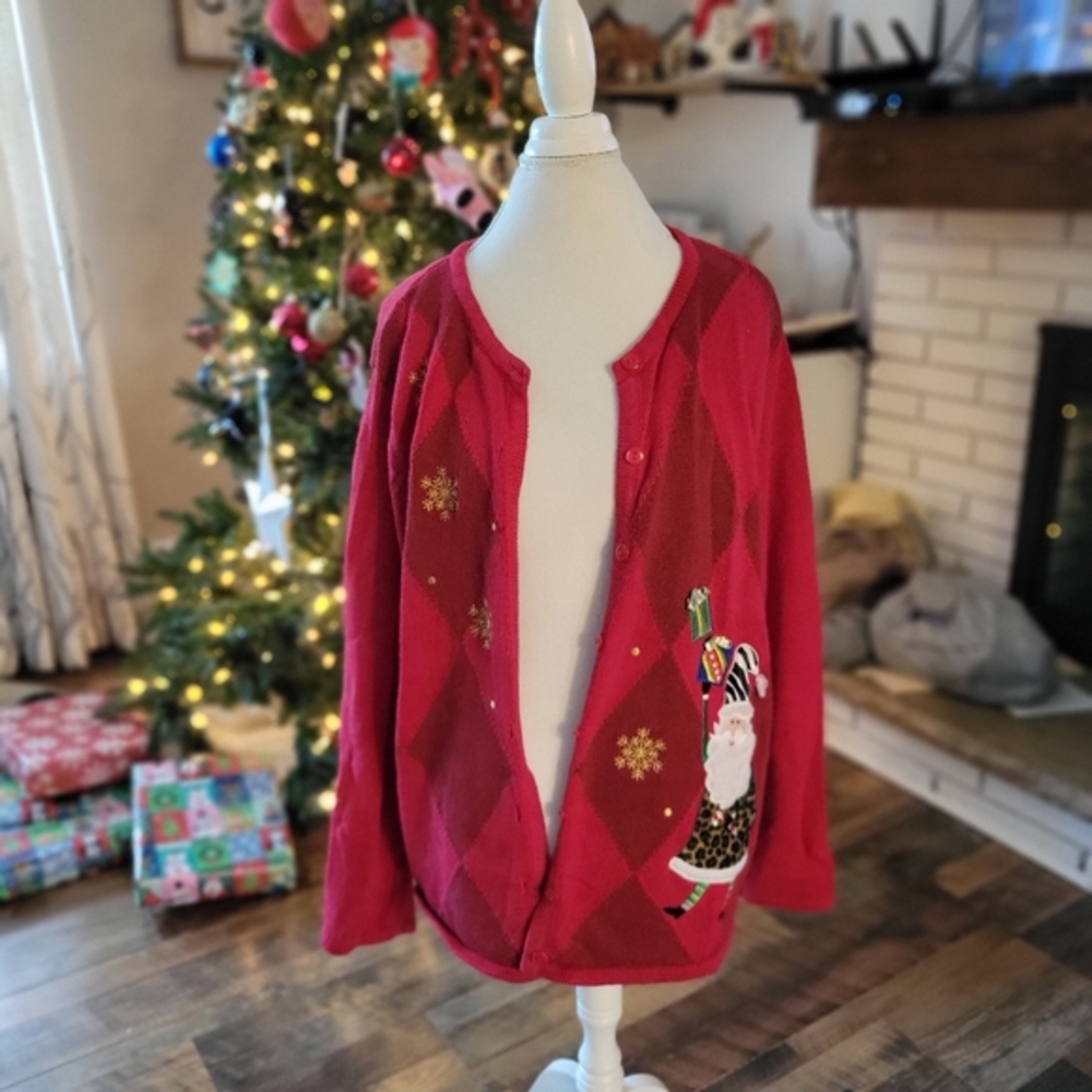 Vintage‎ Santa sweater plus size 16